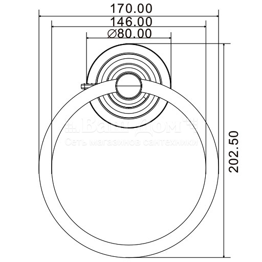 Полотенцедержатель кольцо Gerhans K24004 на присоске