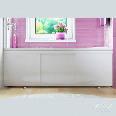 Экран Alavann купе Crystal 1,8 м раздвижной МДФ белый