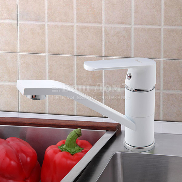 Смеситель для раковины Frap H31 F4531, поворотный излив, белый