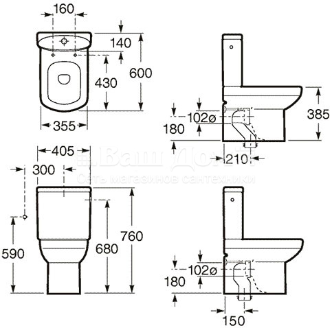 Бачок для унитаза Roca Dama Senso Compacto 34151B000
