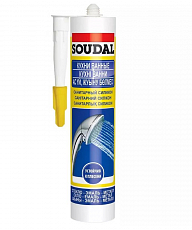 Герметик Soudal силиконовый санитарный 280 мл, белый