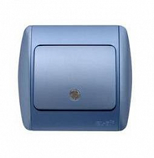 Выключатель EL-BI Tuna 502-12-201 1-клавишный с подсв., синий
