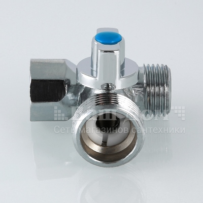 Кран шаровый Valtec VT.256.N.04, 3-х пр. 1/2"х 3/4"х1/2"