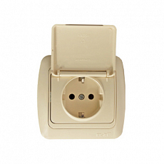 Розетка EL-BI Tuna 502-31-218 с заземлением с крышкой, крем