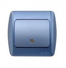 Выключатель EL-BI Tuna 502-12-201 1-клавишный с подсв., синий