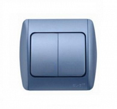 Выключатель EL-BI Tuna 502-12-202 2-клавишный, синий