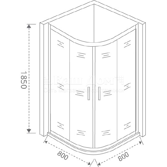 Душевой уголок Good Door Latte R-80-C-WE 80x80, прозрачное, 5 мм