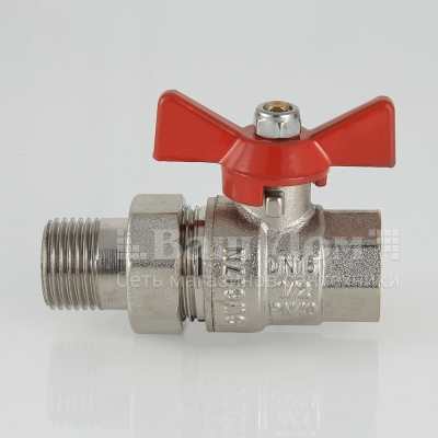 Кран шаровый Valtec VT.227.N.04, американка 1/2" г/ш белая ручка