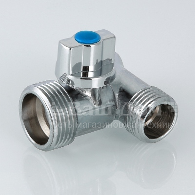 Кран шаровый Valtec VT.256.N.04, 3-х пр. 1/2"х 3/4"х1/2"