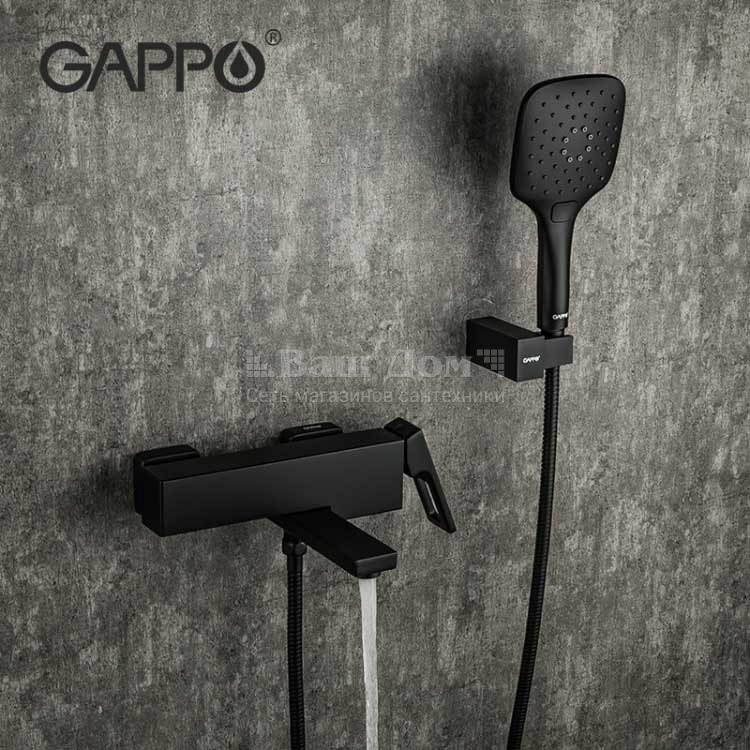 Смеситель для ванны Gappo G17-6 G3217-6, черный 2 фото