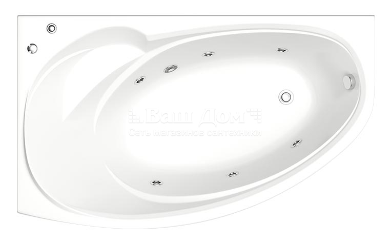 Ванна акриловая BAS Фэнтази 150х88 см, правая 4 фото