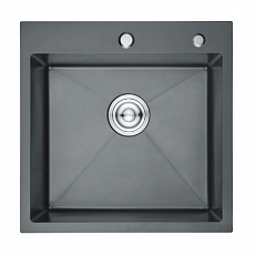 Мойка кухонная Gerhans K35050B 50x50x20 см, толщина 3 мм, графит