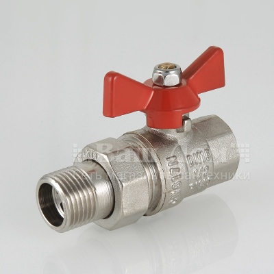 Кран шаровый Valtec VT.227.N.05, американка 3/4" г/ш белая ручка