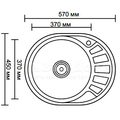Мойка кухонная Ledeme L65745-LD (570*450*180) 0,8 mm, декор, левая