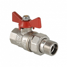 Кран шаровый Valtec VT.227.N.04, американка 1/2" г/ш белая ручка