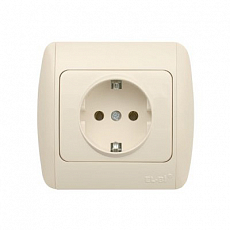 Розетка EL-BI Zirve 501-30-217 с заземлением, крем фикс