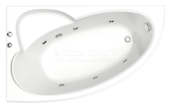 Ванна акриловая BAS Сагра 160х100 см, правая 4 фото