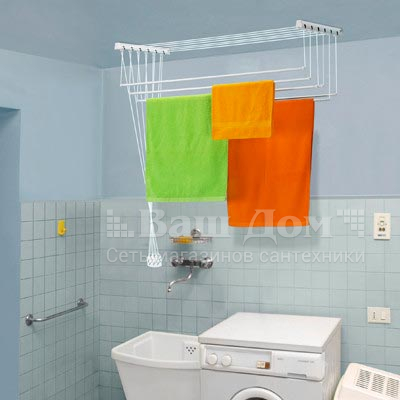 Сушилка для белья Лиана модели потолочных и настенных вешалок установка в ванную или на балкон 59 фото