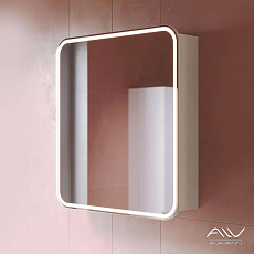 Шкаф зеркальный Alavann Lana 80 G, белый, открывание вверх