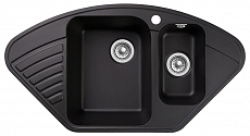 Мойка кухонная GranFest Quarz GF-Z14 угловая (930х500) черный