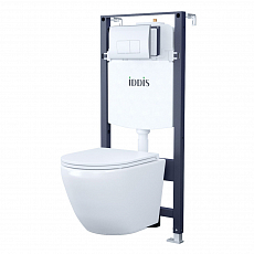 Инсталляция Iddis BASB010i73 с унитазом Blanco, клавиша хром