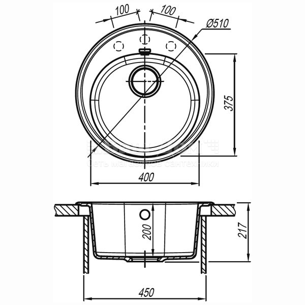 Мойка кухонная Florentina Лотос-510 (510*510) мокко