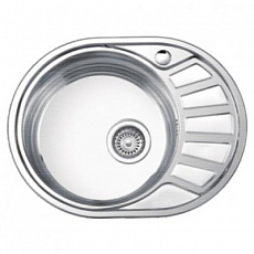 Мойка кухонная Ledeme L65745-LD (570*450*180) 0,8 mm, декор, левая