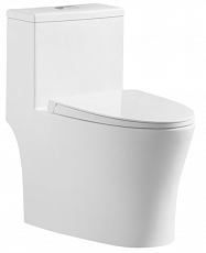 Унитаз-моноблок Eva Gold SM9609, белый, безободковый, микролифт
