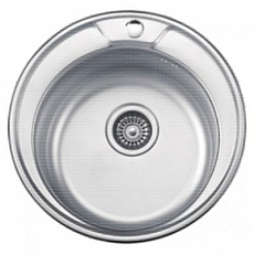 Мойка кухонная Ledeme L64949D (d 490*180) 0,8 mm, декор, круг