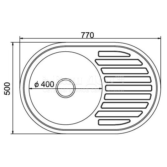 Мойка кухонная Ledeme L87750-L (770*500*180) 0,8 mm, левая, глянец