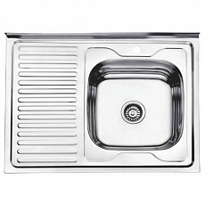 Мойка кухонная Ledeme L98060-R (800*600*180) 0,8 mm, правая, накладная