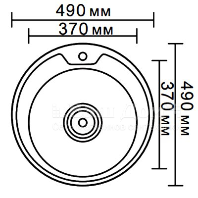 Мойка кухонная Ledeme L64949D (d 490*180) 0,8 mm, декор, круг