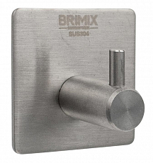 Крючок Brimix 535, одинарный, нержавеющая сталь, самоклейка