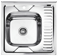 Мойка кухонная Ledeme L96060-L (600*600*180) 0,8 mm, левая, накладная