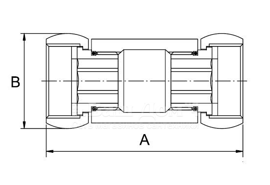 Соединение прямое для полотенцесушителя г/г 1"x3/4" (пара)