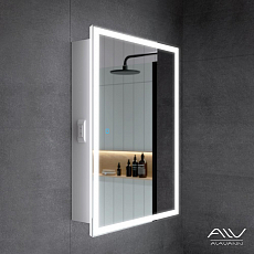 Шкаф зеркальный Alavann Rita 60, белый, универсальный