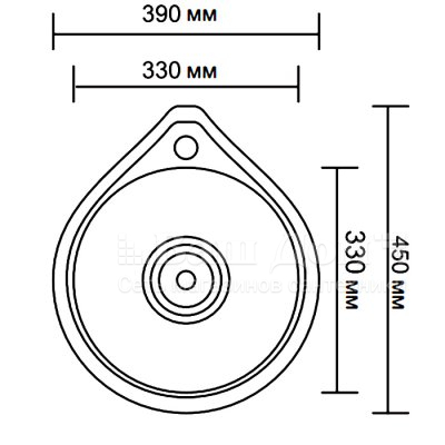 Мойка кухонная Ledeme L94539 (450*390*170) 0,8 mm, глянец, капля