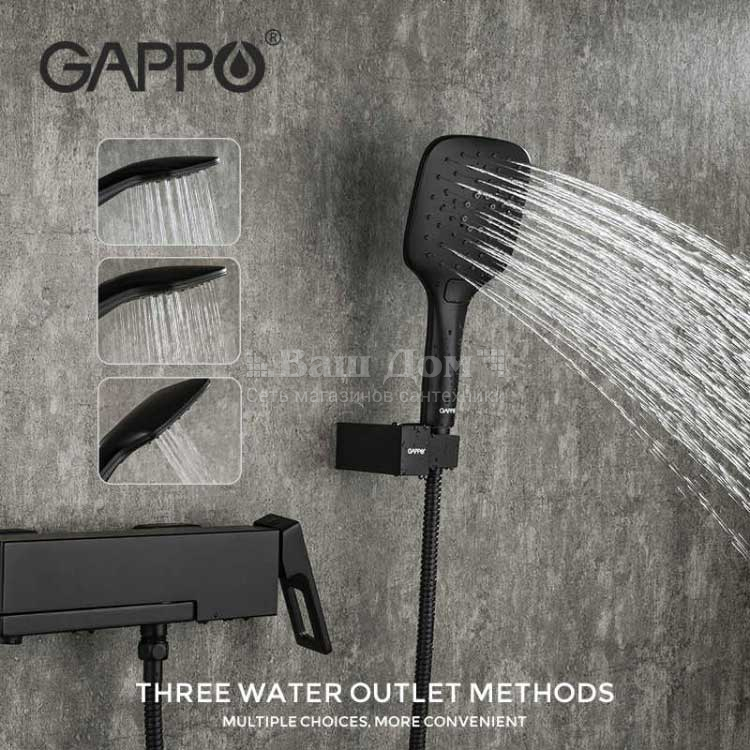 Смеситель для ванны Gappo G17-6 G3217-6, черный 3 фото