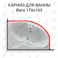 Карниз для ванной Aquatek Вега, 170*105 дуга