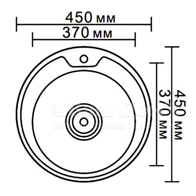 Мойка кухонная Ledeme L84545-6 (d 450*170) 0,6 mm, глянец, круг