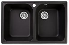 Мойка кухонная GranFest Quarz GF-Z15 2 чаши 740x480 черный