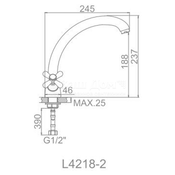 Смеситель для кухни Ledeme H18 L4218-2