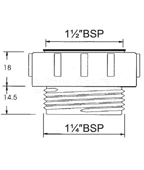 Переходник McAlpine HC-54 1 1/2" вн. р. на 1 1/4" нар. р.