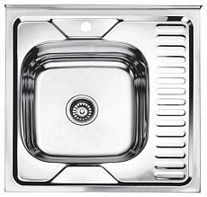 Мойка кухонная Ledeme L96060-L (600*600*180) 0,8 mm, левая, накладная
