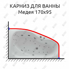 Карниз для ванной Aquatek Медея, 170*95, г-образный
