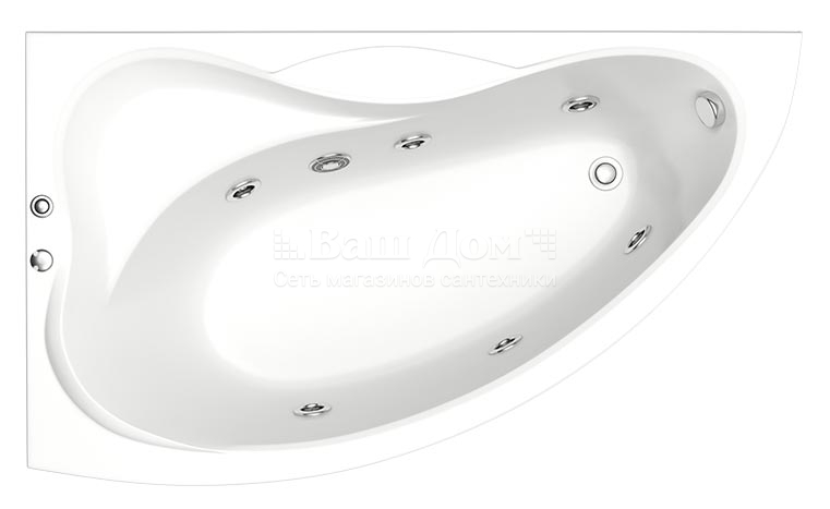 Ванна акриловая BAS Вектра 150х90 см, левая 6 фото