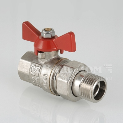 Кран шаровый Valtec VT.227.N.04, американка 1/2" г/ш белая ручка