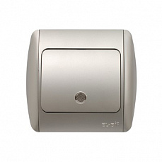 Выключатель EL-BI Zirve 501-10-201 1-клавишный с подсветкой, серебро