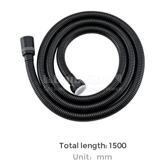 Душевой шланг Gappo G45-3, 150 cm, усиленный, черный