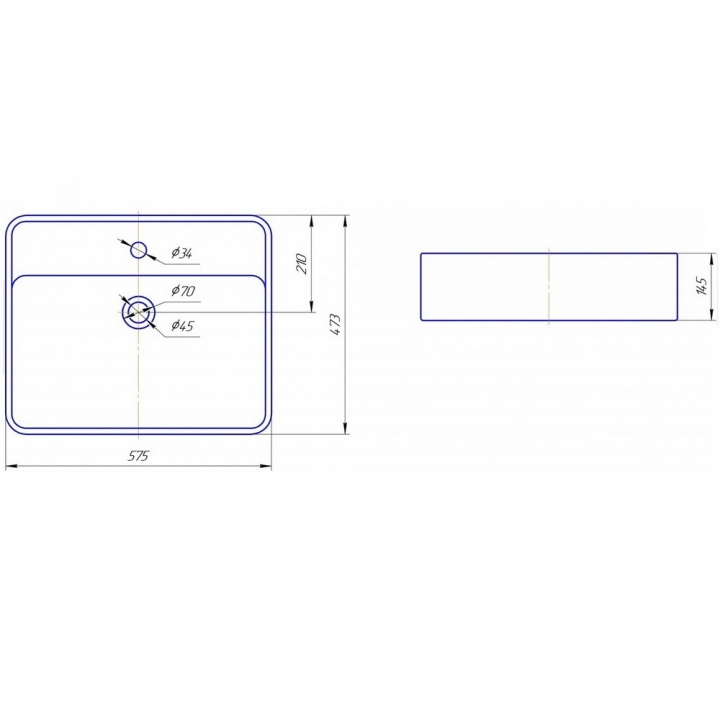 Раковина СанТа Олимп 57, 57,5 x 47,3 см, белая, накладная 2 фото